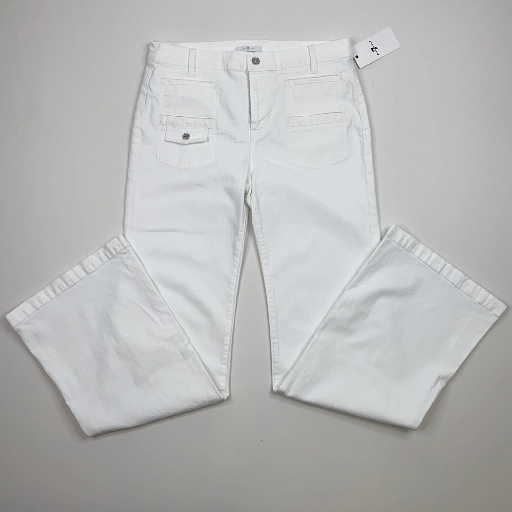 NWT 7 For All Mankind White Wide Leg Jeans